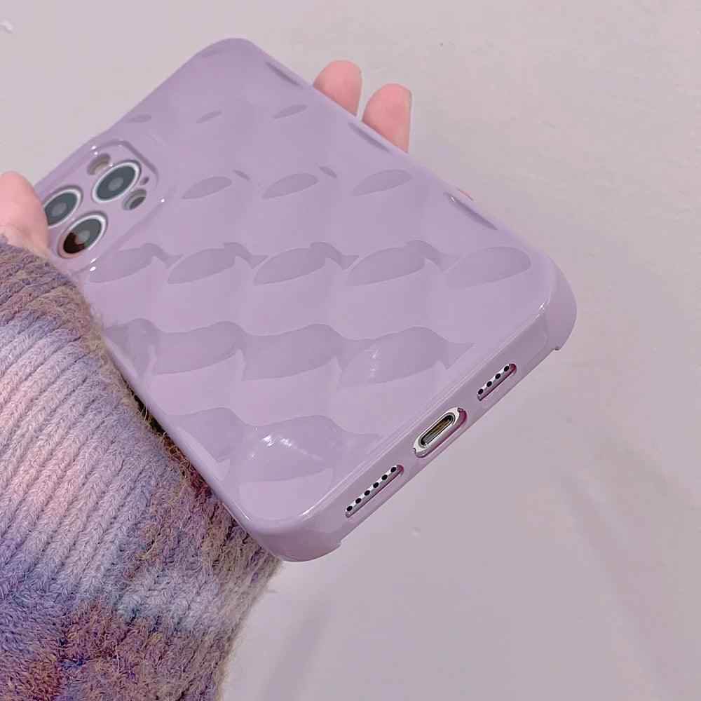 3D Purple Honeycomb Pattern - Cute Phone Cases for iPhone 15, 14, 13, 12, 11, Pro, Max, Mini, X, XS, XR - Touchy Style .