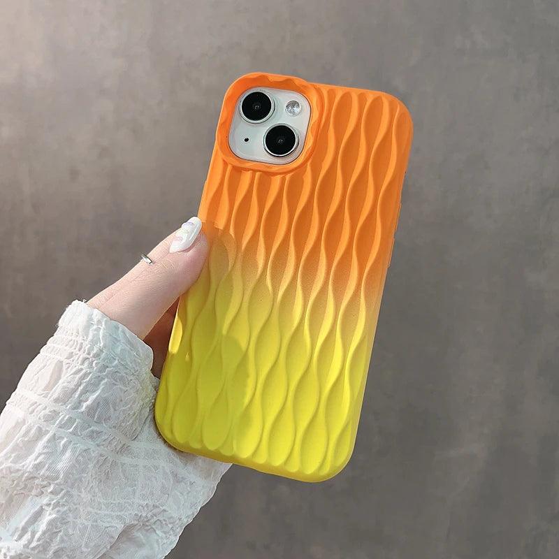 3D Water Ripple Stripe Cute Phone Case For iPhone 15, 14, 13, 12, 11 Pro Max - Touchy Style .