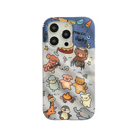 3D Wavy Cartoon Animal Pattern - Cute Phone Case For iPhone 15 Pro Max, 14, 13, 11, or 12 - Touchy Style .