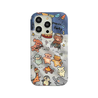 3D Wavy Cartoon Animal Pattern - Cute Phone Cases For iPhone 15 Pro Max, 14, 13, 11, or 12 - Touchy Style