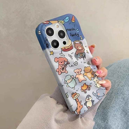 3D Wavy Cartoon Animal Pattern - Cute Phone Cases For iPhone 15 Pro Max, 14, 13, 11, or 12 - Touchy Style