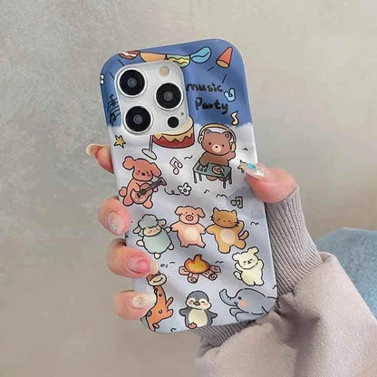 3D Wavy Cartoon Animal Pattern - Cute Phone Cases For iPhone 15 Pro Max, 14, 13, 11, or 12 - Touchy Style