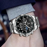8918G Men's Simple Watch - Automatic Quartz Stainless Steel Watch - Touchy Style .