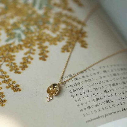 925 Sterling Silver 18k Gold Plated Necklace Charm Jewelry - Bell Orchid Bud Pendant - Xm310 - Touchy Style
