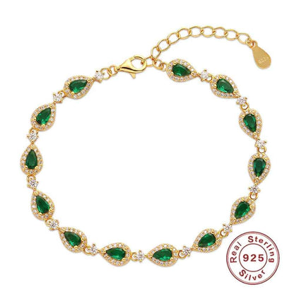 925 Sterling Silver Bracelet Charm Jewelry - Emerald Zircon - YH0503 - Touchy Style