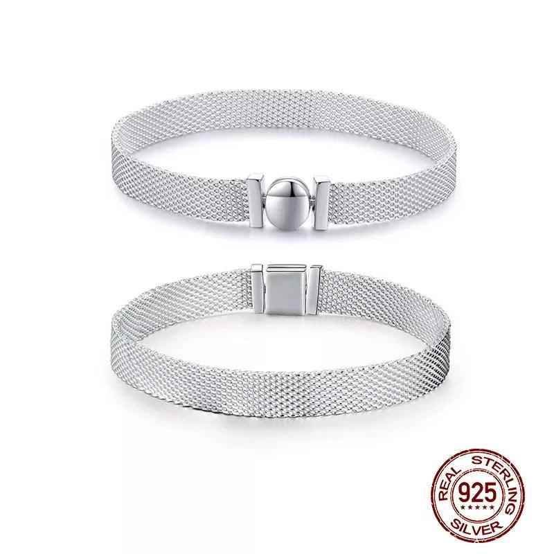 925 Sterling Silver Bracelets Charm Jewelry Relaxions Watch 