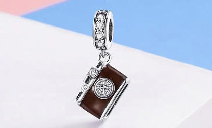 925 Sterling Silver Brown Camera Pattern Pendant Charm Jewelry Without Chain - Touchy Style