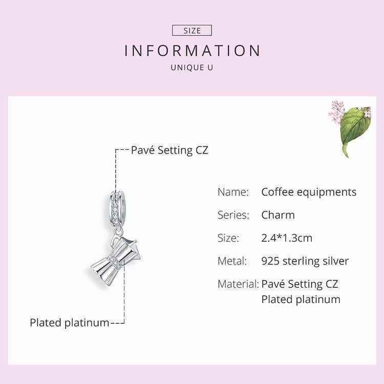 925 Sterling Silver Drip Pot Pendant Charm Jewelry Without Chain GN1233 - Touchy Style