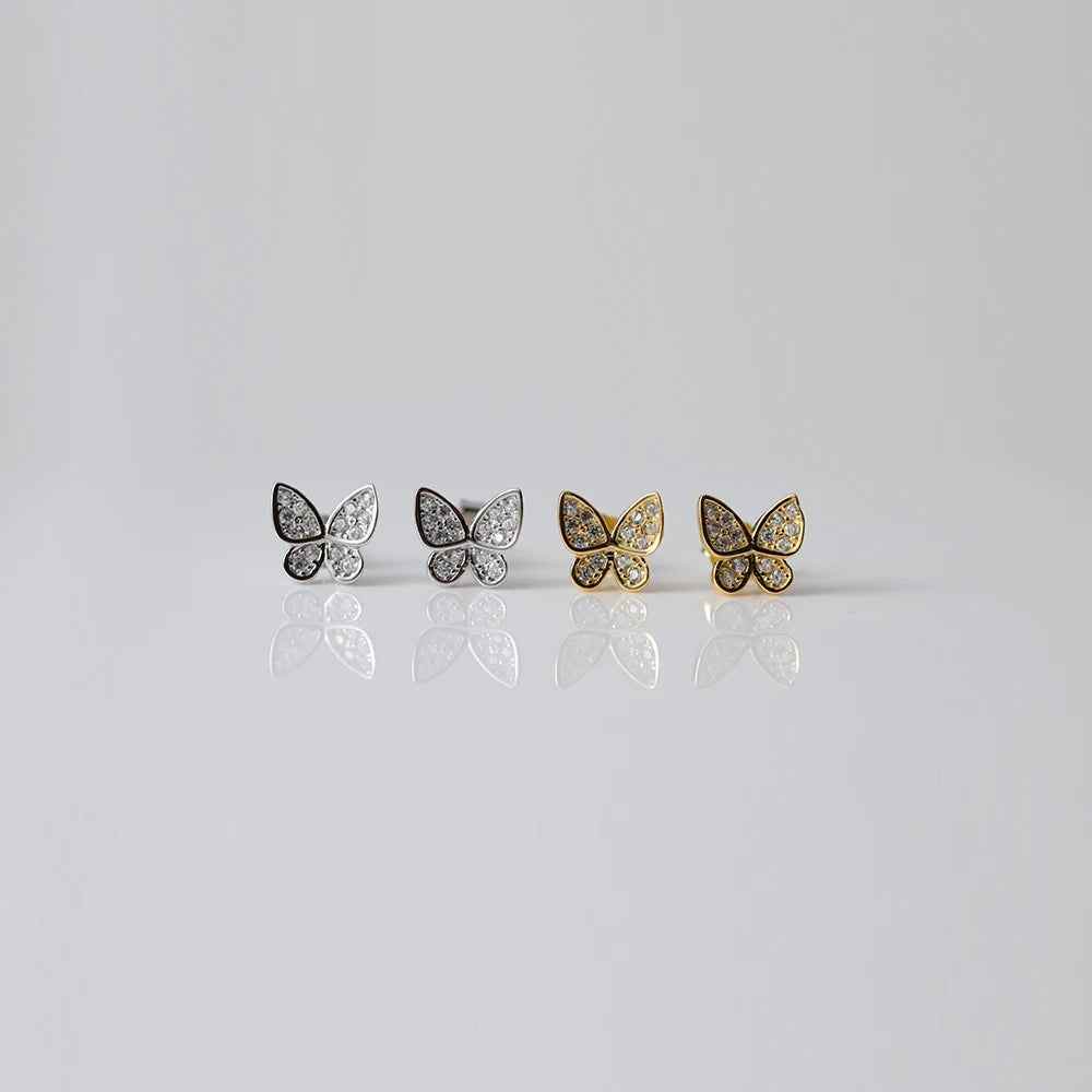 925 Sterling Silver Earring and Necklace Charm Jewelry Set - Super Fairy Butterfly - Xm257 - Touchy Style