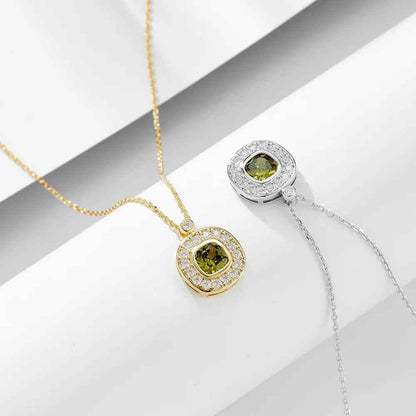 925 Sterling Silver Earring, Ring, and Necklace Charm Jewelry Set - Olive Green Zircon - CCF0025 - Touchy Style