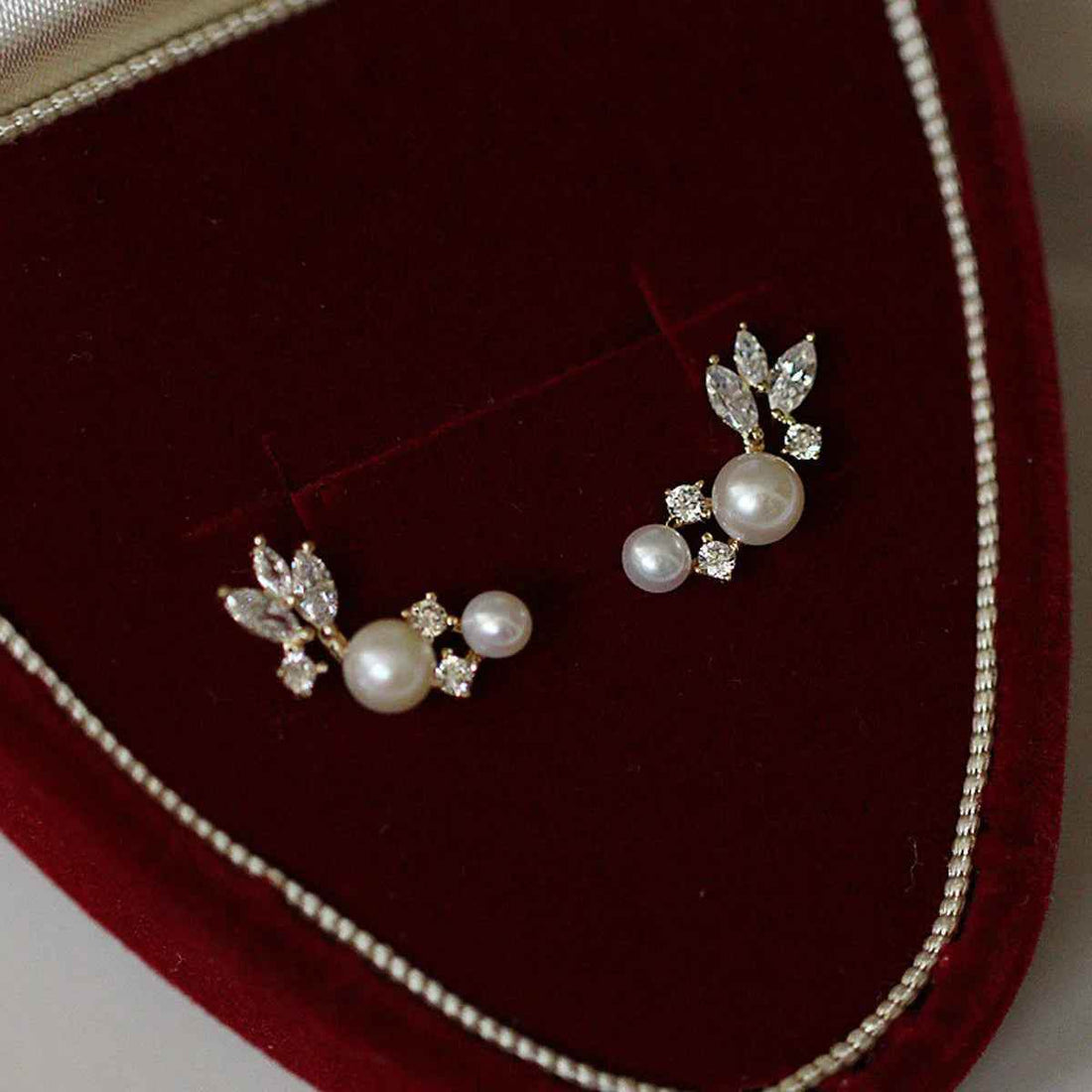 925 Sterling Silver Earrings Charm Jewelry - Pearl Zircon Feather wings - Xm330 - Touchy Style