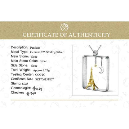 925 Sterling Silver Eiffel Tower Pendant: Charm Jewelry (without Chain) - GM1259 - Touchy Style