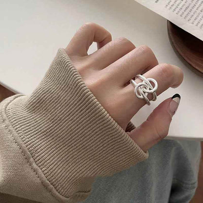 925 Sterling Silver Finger Ring Charm Jewelry - Double Layers Stackable - TSJ85 - Touchy Style