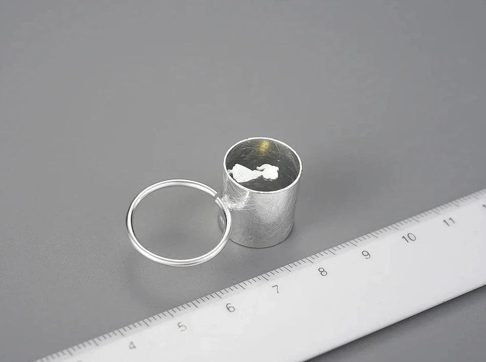 925 Sterling Silver Finger Ring Charm Jewelry LFJD0092 - Meeting Love With Cat - Touchy Style .