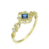 925 Sterling Silver Finger Rings Charm Jewelry - Geometric Square Sapphire - Xm093 - Touchy Style