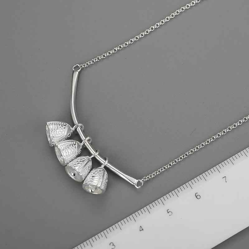 925 Sterling Silver Fish Bell Pendant Necklace - LFJF0044 Charm Jewelry - Touchy Style