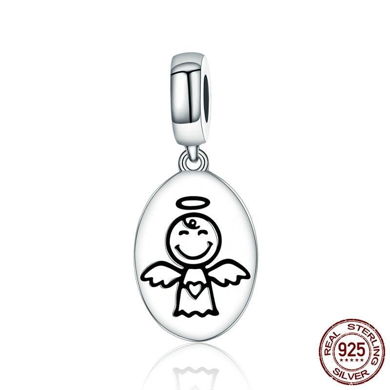 925 Sterling Silver Guardian Angel Pendant Charm Jewelry SCC328 Without Chain - Touchy Style .