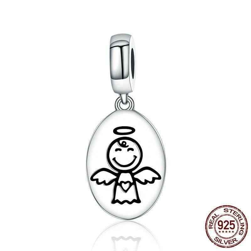 925 Sterling Silver Guardian Angel Pendant Charm Jewelry SCC328 Without Chain - Touchy Style .