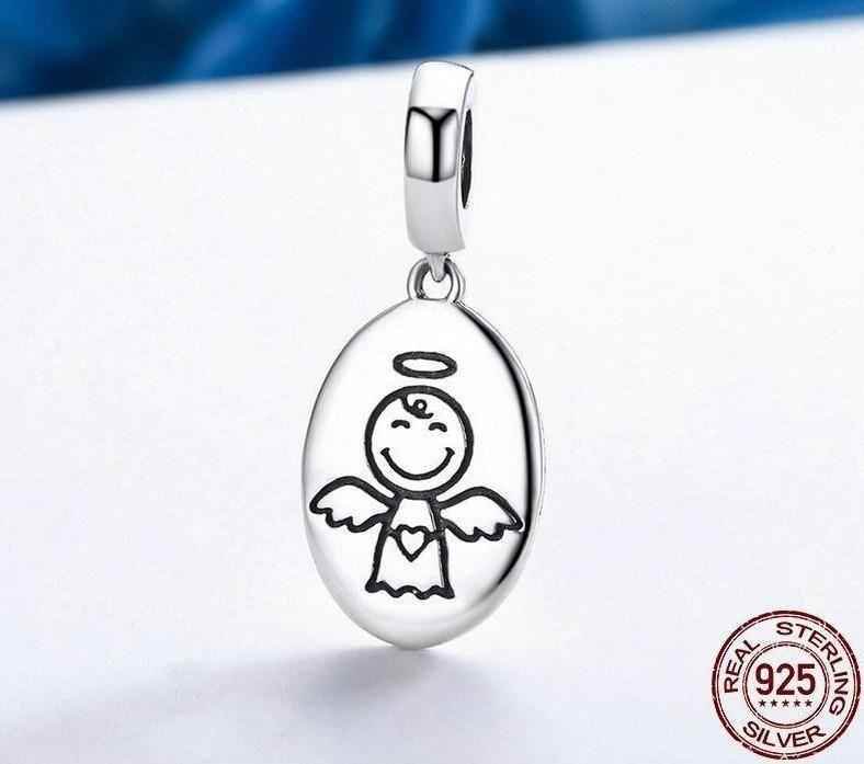 925 Sterling Silver Guardian Angel Pendant Charm Jewelry SCC328 Without Chain - Touchy Style