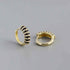 925 Sterling Silver Hoop Earrings Charm Jewelry - Black Enamel inlaid Zircon - MD396 - Touchy Style