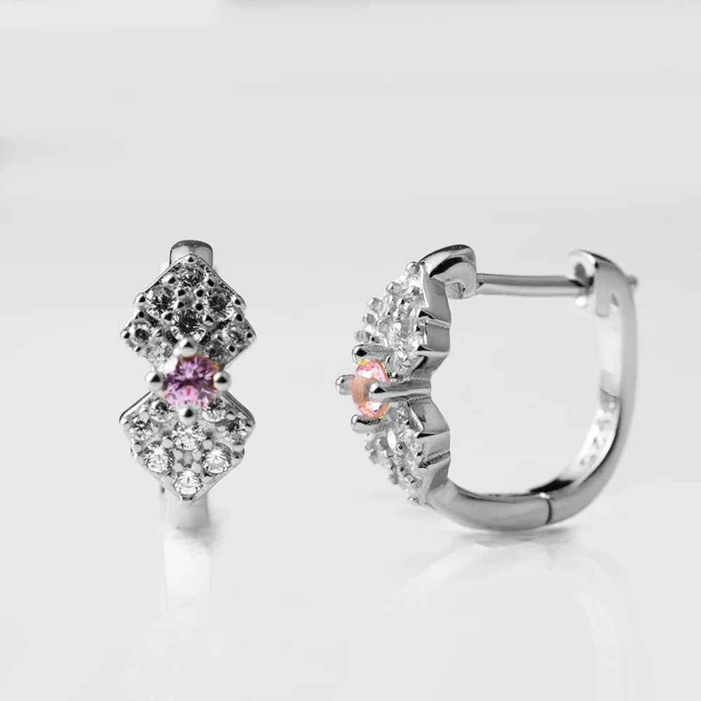 925 Sterling Silver Hoop Earrings Charm Jewelry - Bowknot U-shaped Pendant - Xm211 - Touchy Style