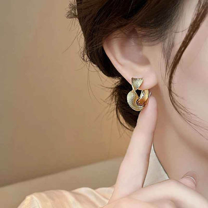 925 Sterling Silver Hoop Earrings Charm Jewelry - Geometric Clip - TSJ146 - Touchy Style