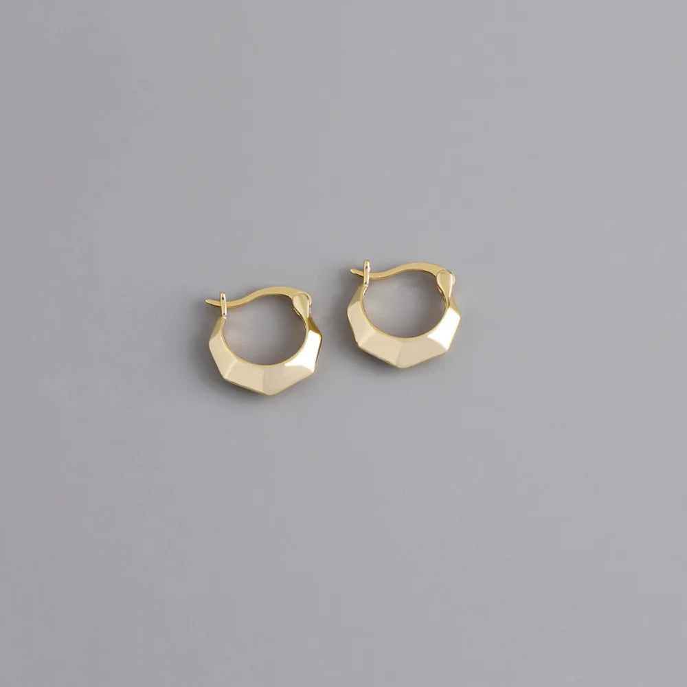 925 Sterling Silver Hoop Earrings Charm Jewelry - Light Ear Buckle - MD268 - Touchy Style