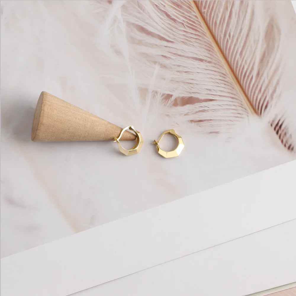 925 Sterling Silver Hoop Earrings Charm Jewelry - Light Ear Buckle - MD268 - Touchy Style