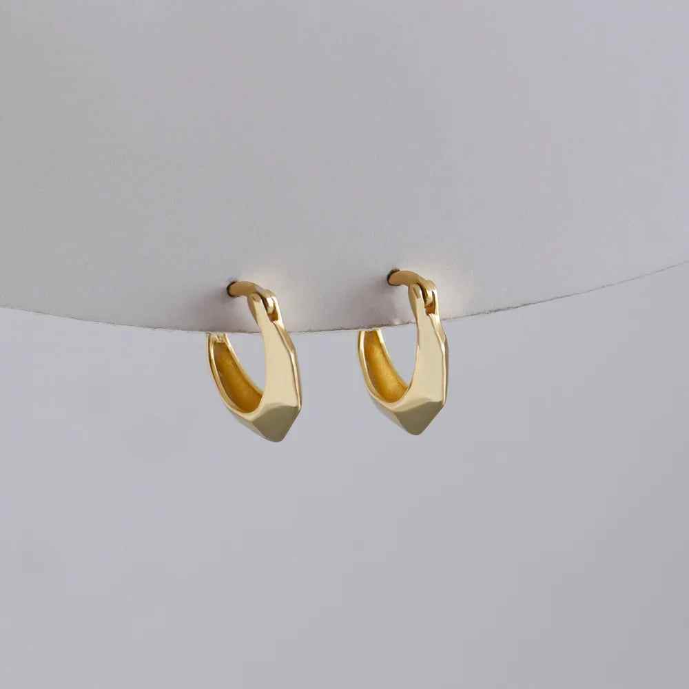 925 Sterling Silver Hoop Earrings Charm Jewelry - Light Ear Buckle - MD268 - Touchy Style