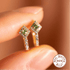 925 Sterling Silver Hoop Earrings Charm Jewelry - Rhombus Green Zircon - Xm408 - Touchy Style