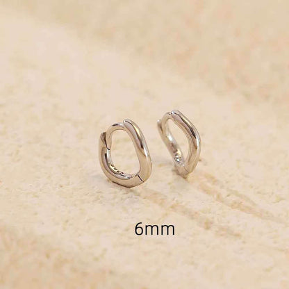 925 Sterling Silver Hoop Earrings Charm Jewelry - Simple Irregular Wavy - YH0489 - Touchy Style