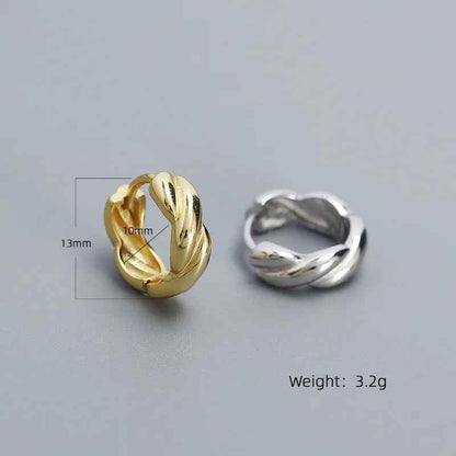 925 Sterling Silver Hoop Earrings Charm Jewelry - Twisted Metal Style - YH0445 - Touchy Style