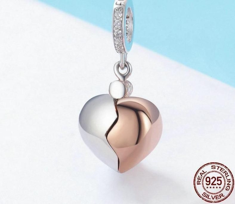 925 Sterling Silver Key Of Heart Pendant Charm Jewelry Without Chain - Touchy Style .