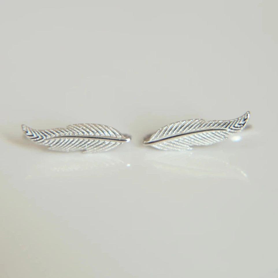 925 Sterling Silver Long Leaf Earrings Charm Jewelry - Touchy Style .
