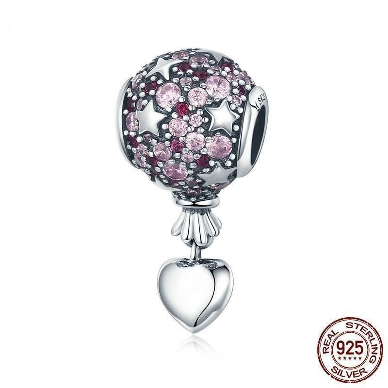 925 Sterling Silver Love Balloon Pendant Charm Jewelry Without Chain - Touchy Style .