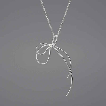 925 Sterling Silver Lovely Knot Necklace Charm Jewelry - LFJE0206 - Touchy Style .