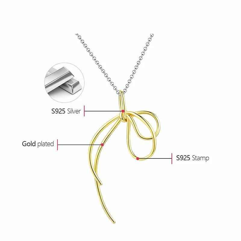 925 Sterling Silver Lovely Knot Necklace Charm Jewelry - LFJE0206 - Touchy Style .