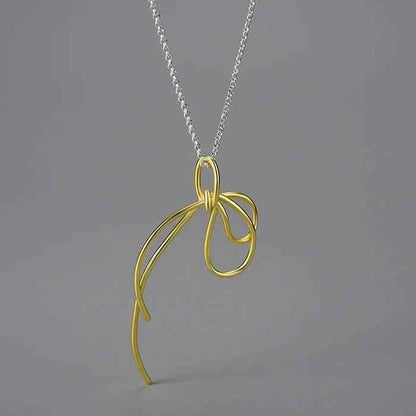 925 Sterling Silver Lovely Knot Necklace Charm Jewelry - LFJE0206 - Touchy Style