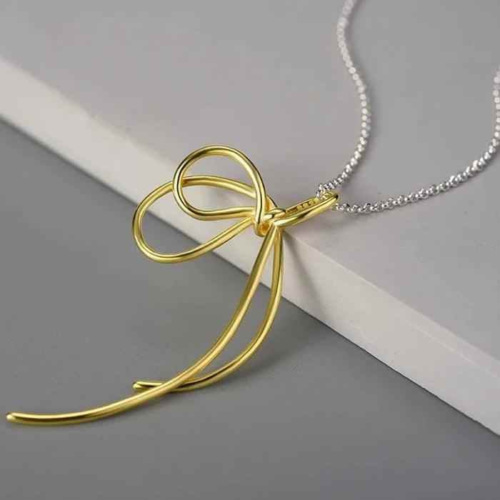 925 Sterling Silver Lovely Knot Necklace Charm Jewelry - LFJE0206 - Touchy Style