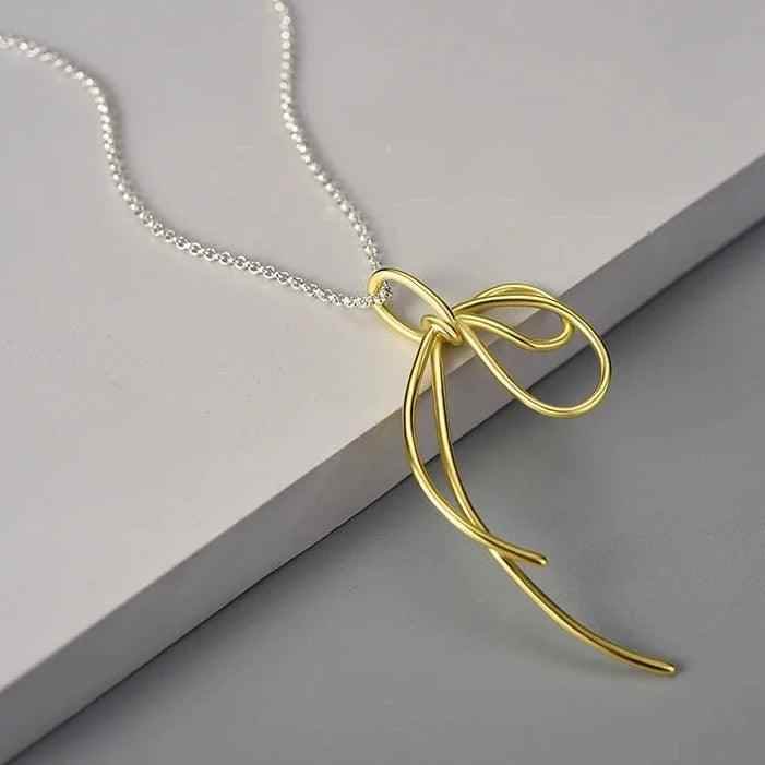 925 Sterling Silver Lovely Knot Necklace Charm Jewelry - LFJE0206 - Touchy Style