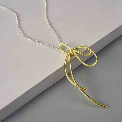 925 Sterling Silver Lovely Knot Necklace Charm Jewelry - LFJE0206 - Touchy Style