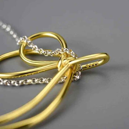 925 Sterling Silver Lovely Knot Necklace Charm Jewelry - LFJE0206 - Touchy Style