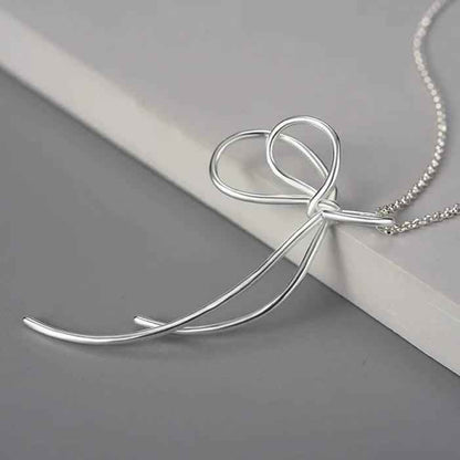 925 Sterling Silver Lovely Knot Necklace Charm Jewelry - LFJE0206 - Touchy Style