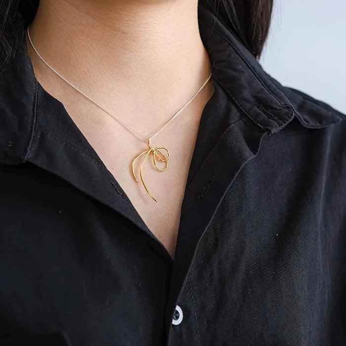 925 Sterling Silver Lovely Knot Necklace Charm Jewelry - LFJE0206 - Touchy Style