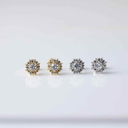 925 Sterling Silver Necklace and Earrings Charm Jewelry Set - Sunflower Pendant - Xm256 - Touchy Style
