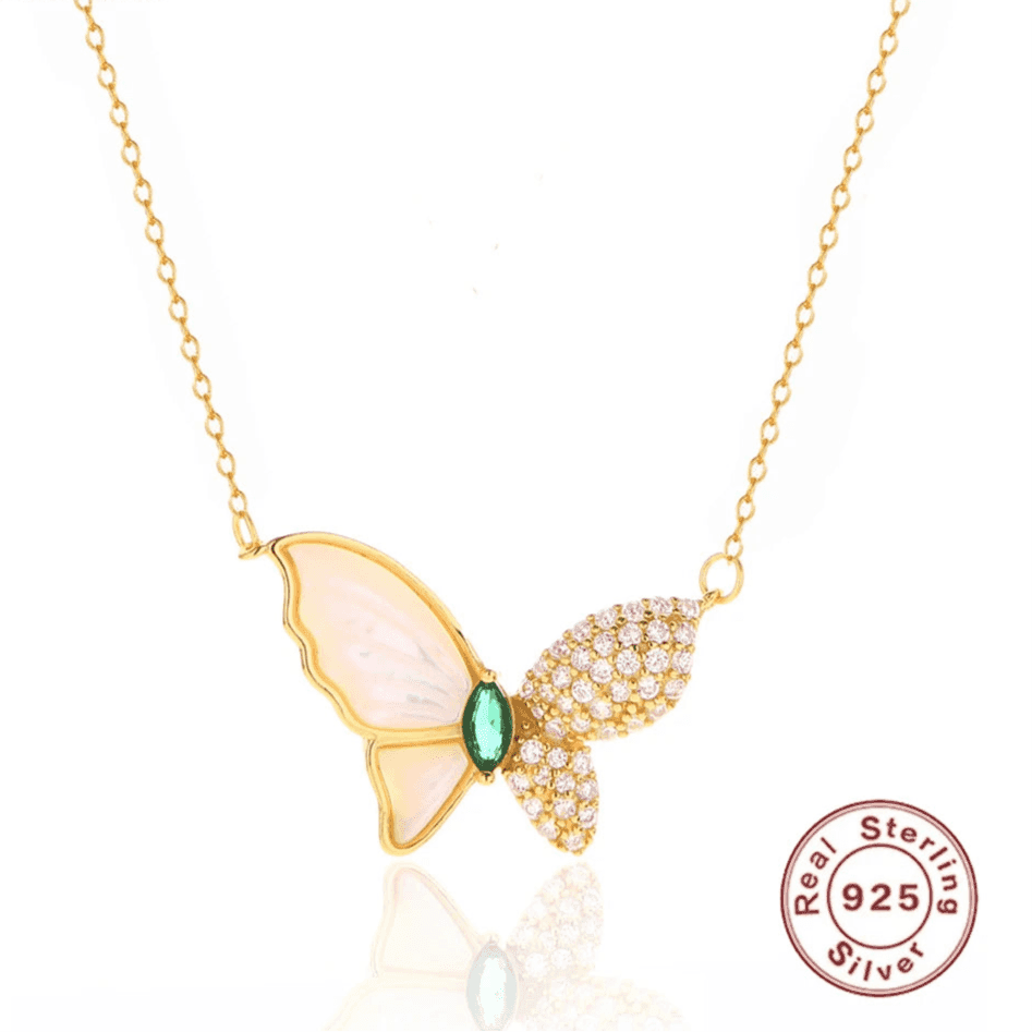 925 Sterling Silver Necklace Charm Jewelry - Butterfly Pendant - YH0483 - Touchy Style