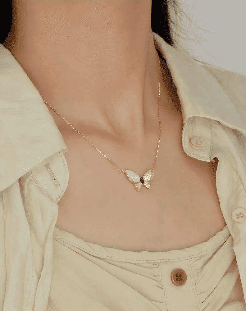 925 Sterling Silver Necklace Charm Jewelry - Butterfly Pendant - YH0483 - Touchy Style