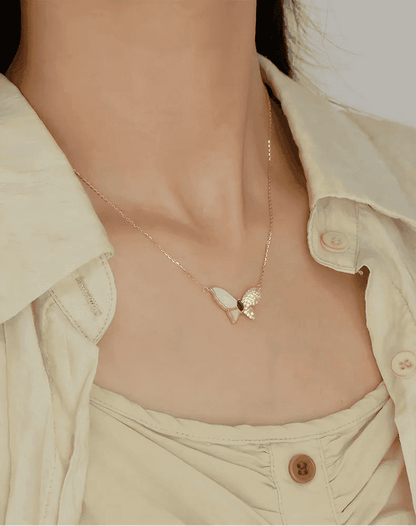 925 Sterling Silver Necklace Charm Jewelry - Butterfly Pendant - YH0483 - Touchy Style