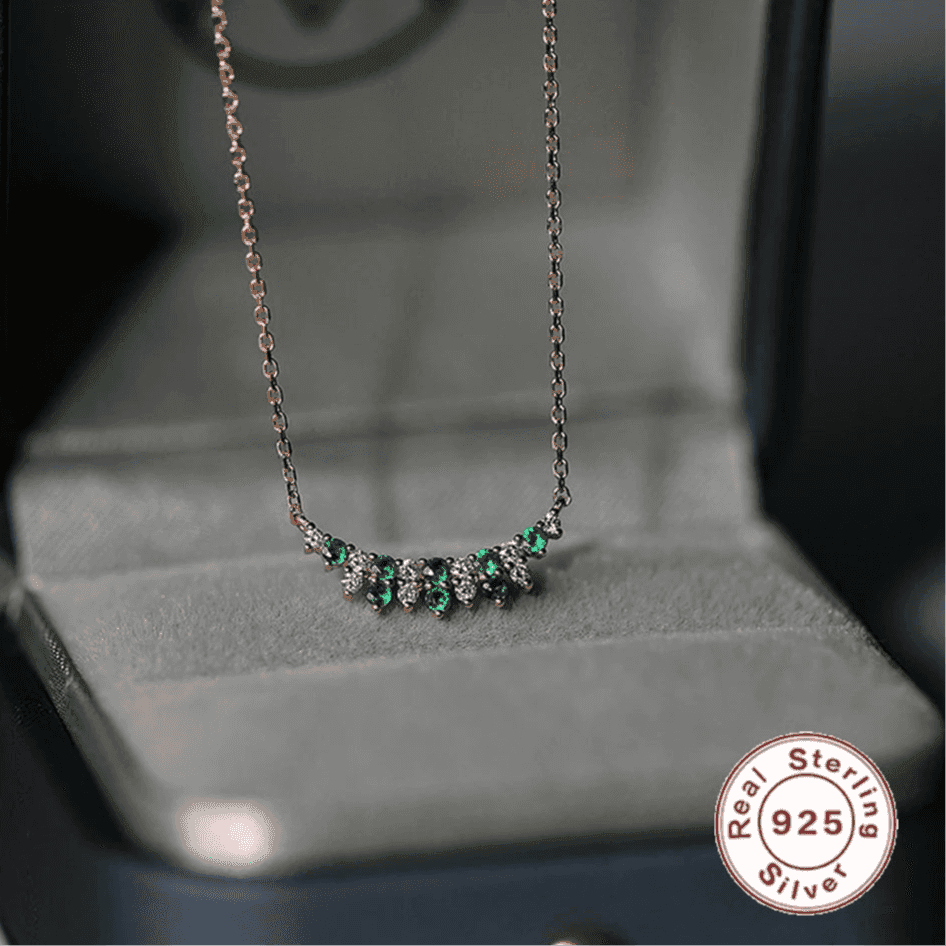 925 Sterling Silver Necklace Charm Jewelry - Emerald Zircon Pendant - Xm411 - Touchy Style