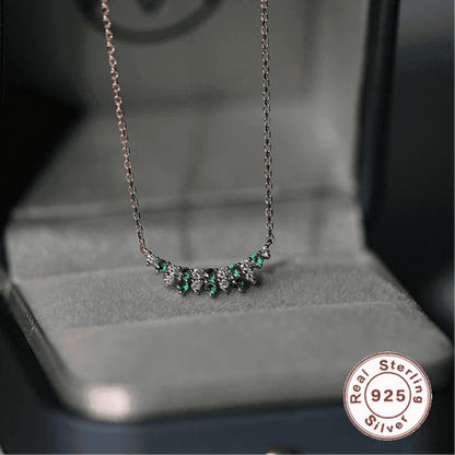925 Sterling Silver Necklace Charm Jewelry - Emerald Zircon Pendant - Xm411 - Touchy Style
